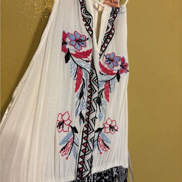 Flying Tomato Embroidered Boho Maxi Dress – Cream & Black – Size Small - Picture 4 of 11
